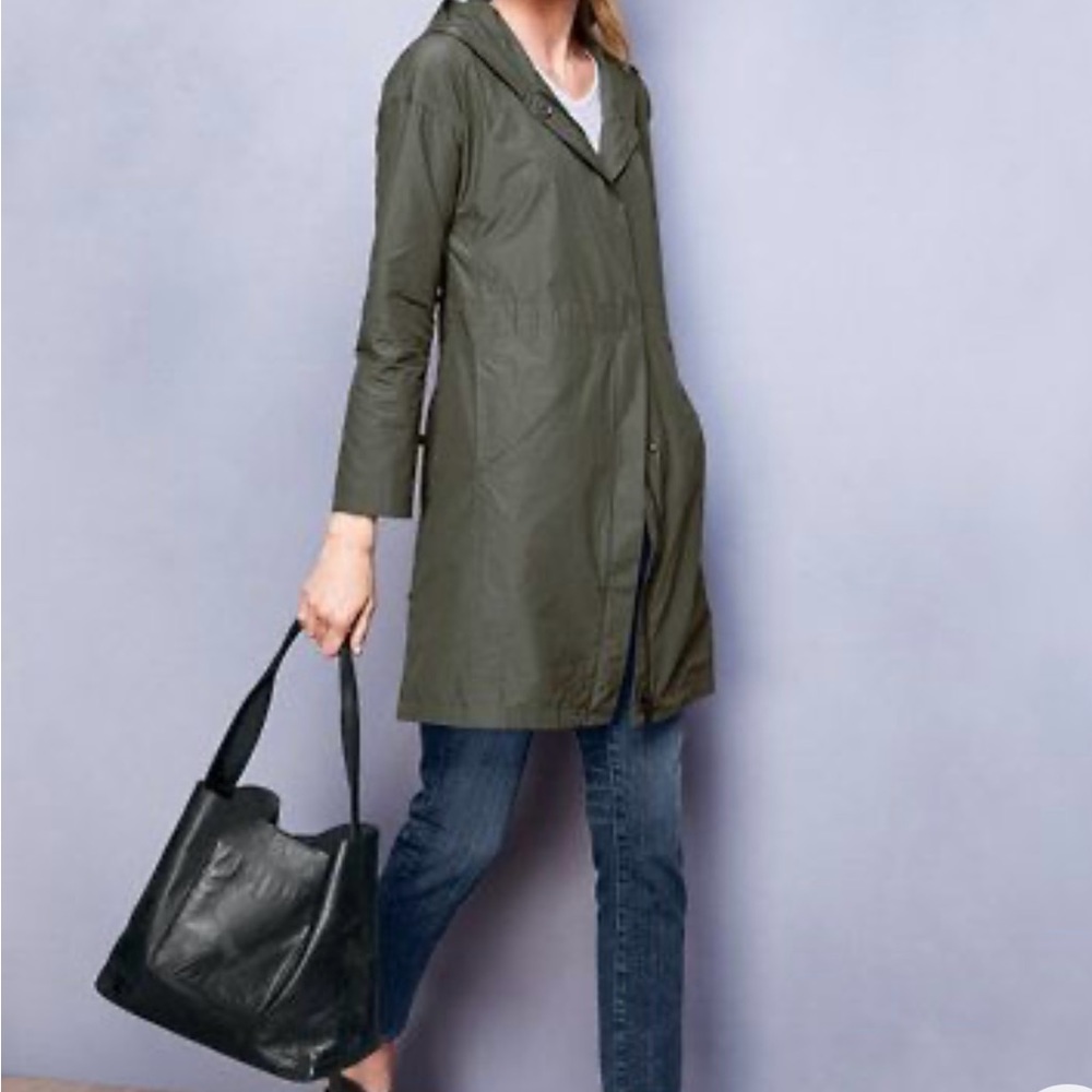 Eileen Fisher Weather Resistant Organic Cotton Hooded Jacket (fits size 2-4)